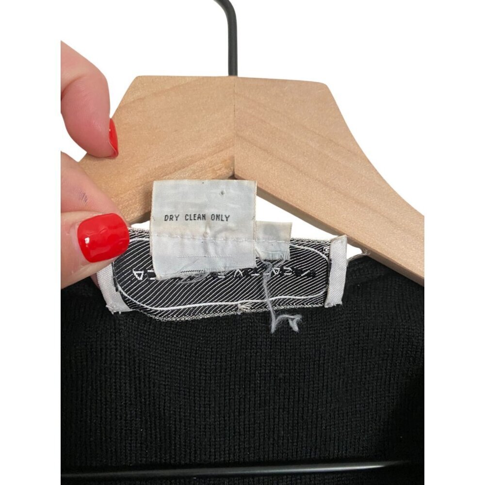 Adrienne Vittadini 100% Wool Blac Blazer Jacket with Gold Butons Sz 14 - Picture 4 of 7